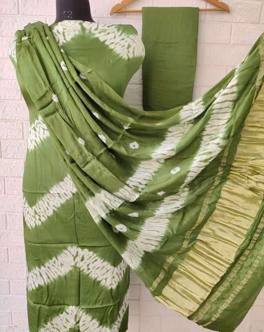 Shibori Modal Silk Suit with Modal Silk Lagdi Patta Dupatta