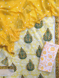 Hand Block Printed Cotton Suits with Mulmul Bandhej Dupatta