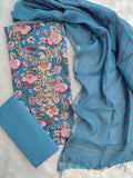 JAIPURI PRINTED GOTA PATTI NECK WORK SUITS WITH LEHRIYA KOTA DORIA DUPATTA