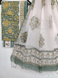 Hand Block Printed Cotton Suit with Cotton Kota Doria dupatta