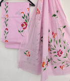 Hand Painted Cotton Suit with Mulmul dupatta
