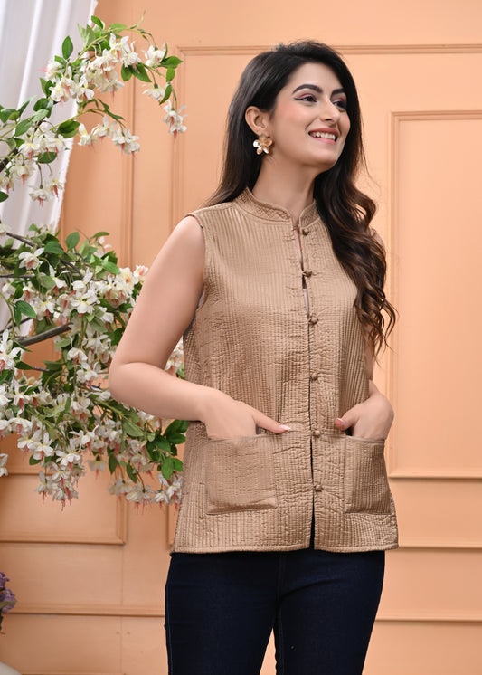 New Launch Jaipuri Reversible Quilted Cotton Sleeveless Jackets