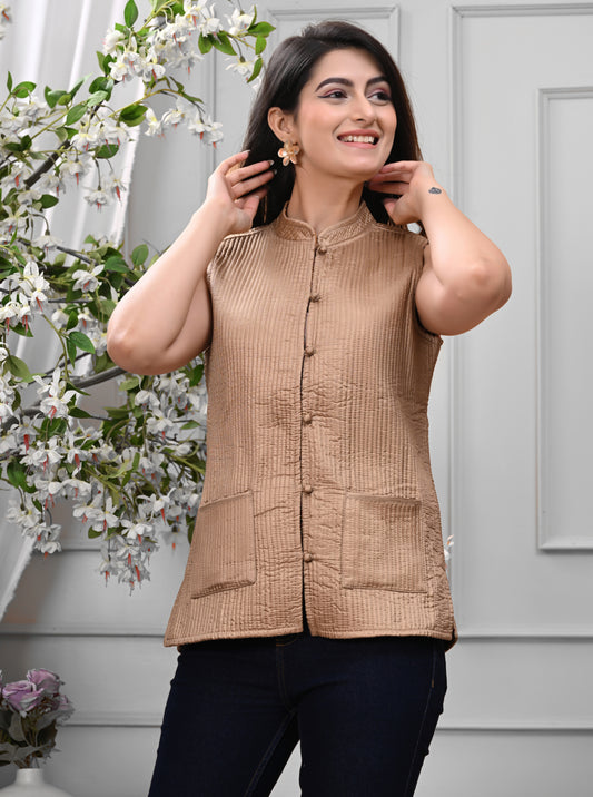 New Launch Jaipuri Reversible Quilted Cotton Sleeveless Jackets