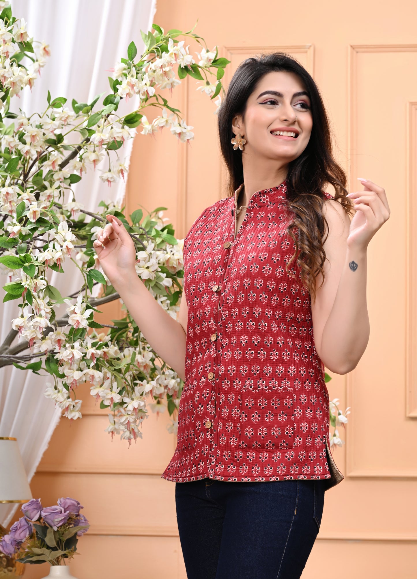 New Launch Jaipuri Reversible Quilted Cotton Sleeveless Jackets