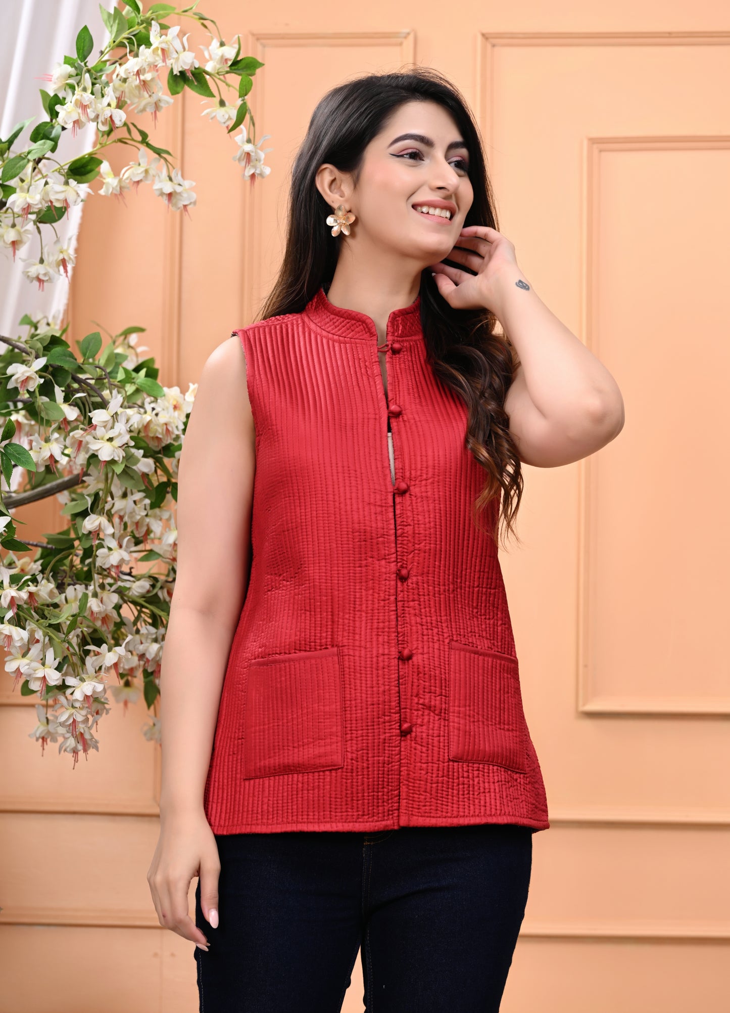 New Launch Jaipuri Reversible Quilted Cotton Sleeveless Jackets