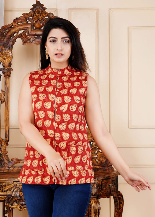New Launch Jaipuri Reversible Quilted Cotton Sleeveless Jackets