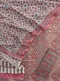 Ajrakh Printed Cotton Suit with Cotton Kota Doria dupatta