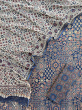 Ajrakh Printed Cotton Suit with Cotton Kota Doria dupatta