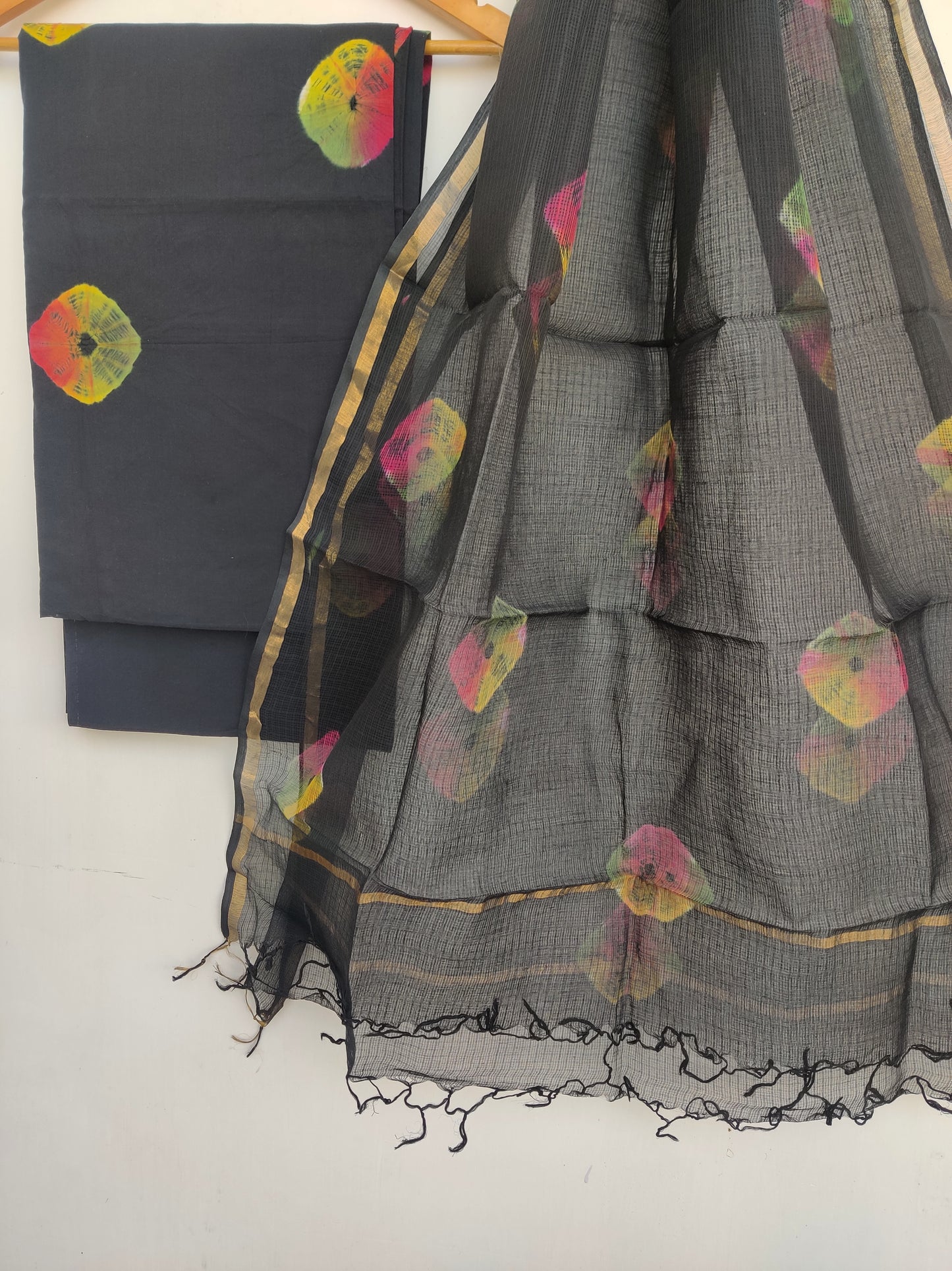 Hand Block Printed Cotton Suit with Cotton Kota Doria dupatta9