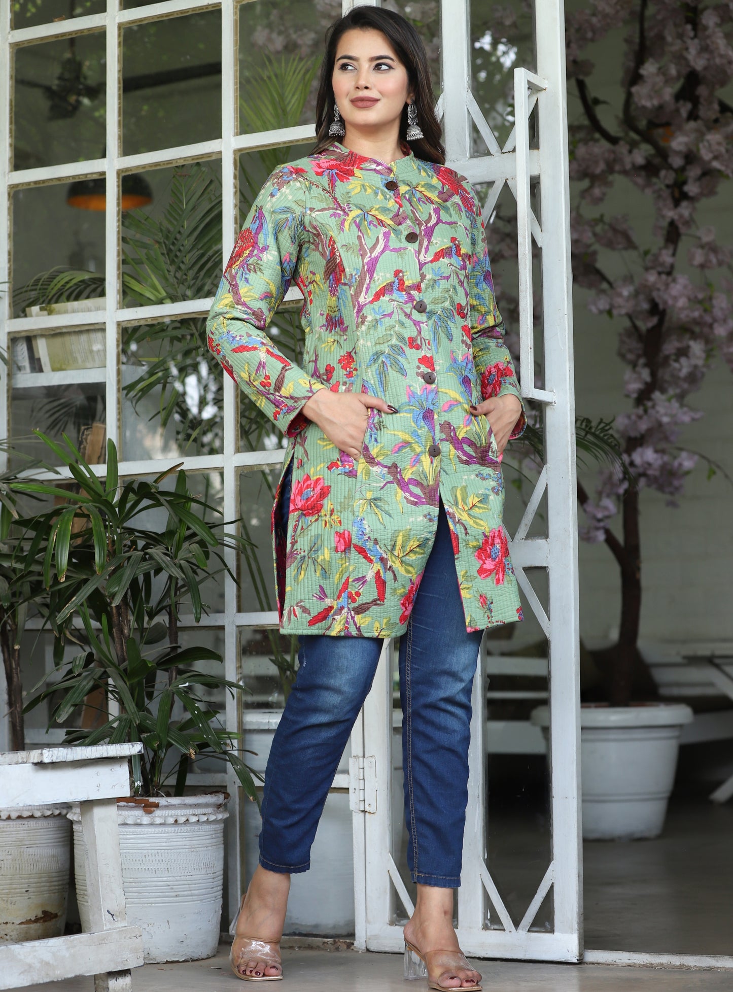 Long Reversible Quilted Cotton Jackets