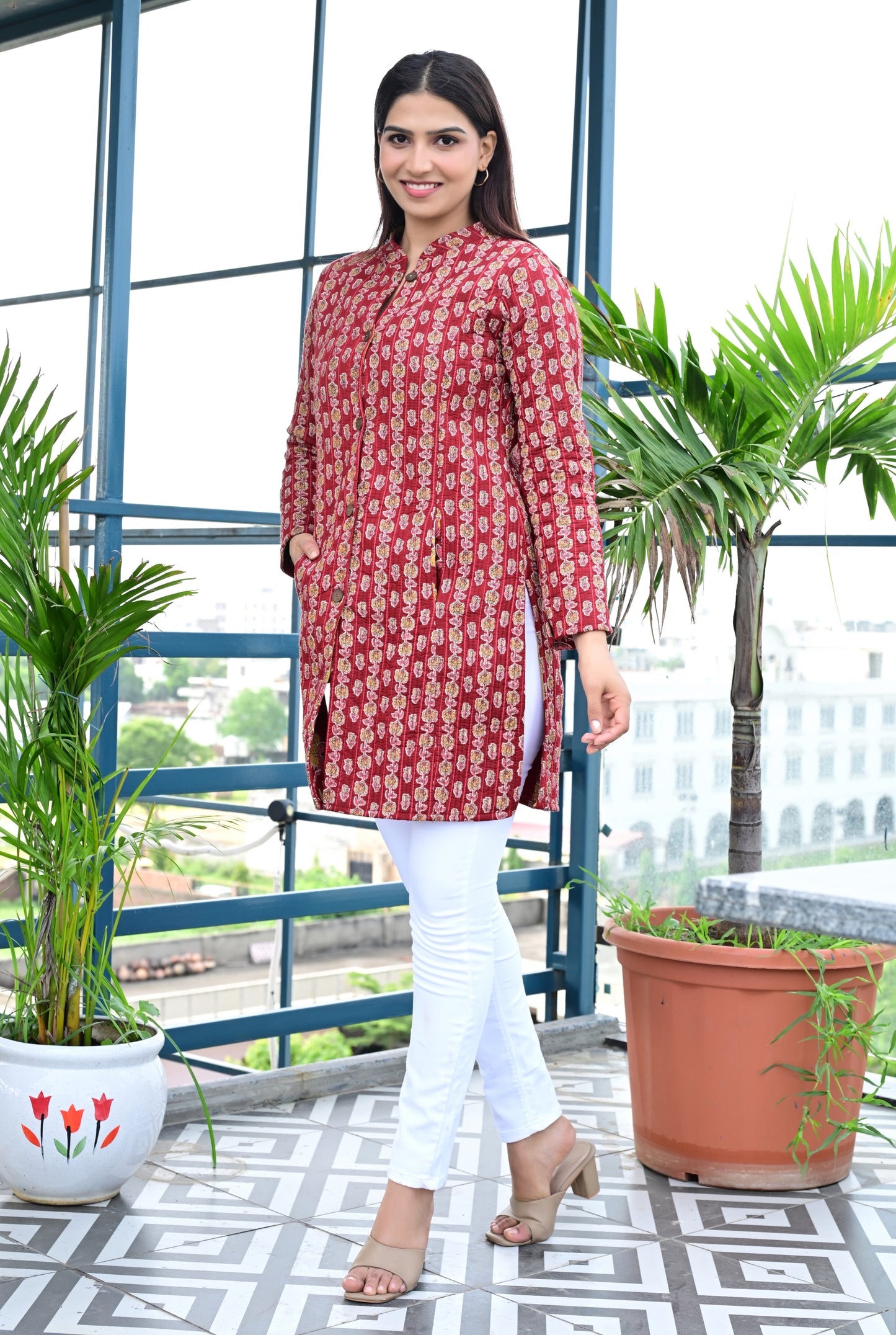 Long Reversible Quilted Cotton Jackets