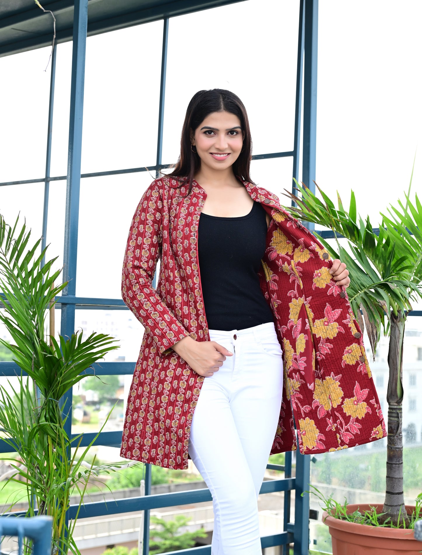 Long Reversible Quilted Cotton Jackets