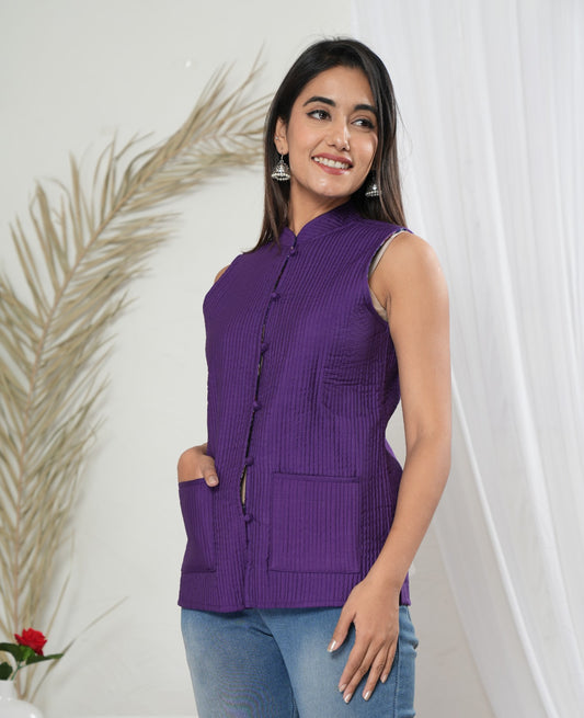 New Launch Jaipuri Reversible Quilted Cotton Sleeveless Jackets