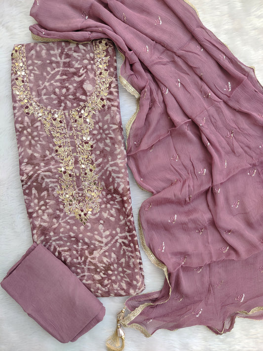 NEW LAUNCH                                    ELEGANT ORGANZA GOTA PATTI SUIT SET WITH CHIFFON DUPATTA