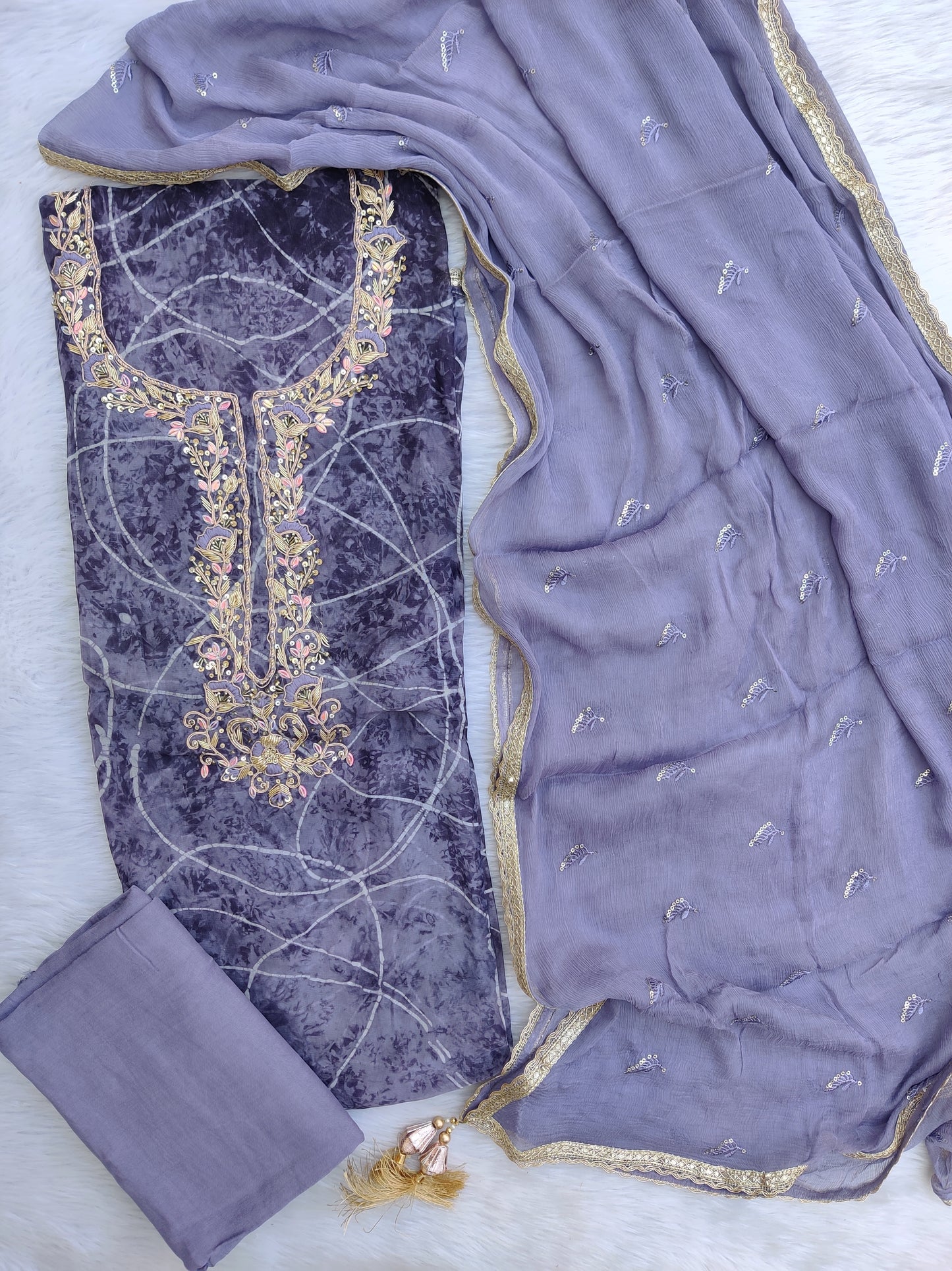 NEW LAUNCH                                    ELEGANT ORGANZA GOTA PATTI SUIT SET WITH CHIFFON DUPATTA