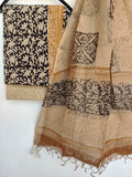 KALAMKARI Hand Block Printed Cotton Suit with Cotton Kota Doria dupatta9