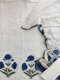 (BOOTA) Hand Block Printed Cotton Suit with Cotton Kota Doria dupatta