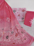 BATIK COTTON SUIT WITH PURE CHIFFON DUPATTA