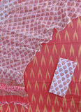 Handloom Weave Ikat Suit with Kota Doria Dupatta