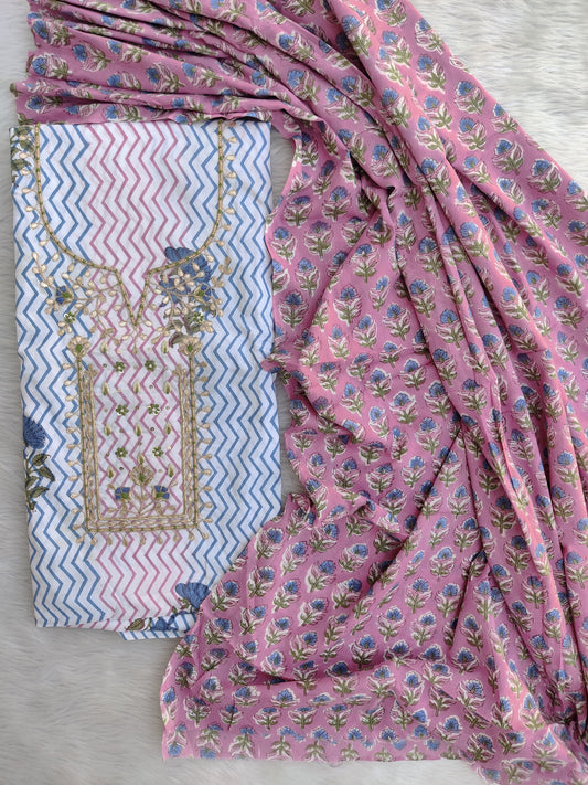 (SALE) TOP & DUPATTA Combo Set 2.5 Mtr each (NO BOTTOM)