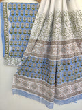 Cotton Block Printed Cotton Suit with mulmul cotton Dupatta