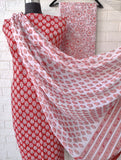 Cotton Block Printed Cotton Suit with mulmul cotton Dupatta