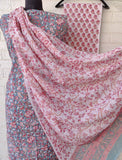 Cotton Block Printed Cotton Suit with mulmul cotton Dupatta