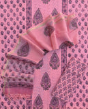 Hand Block Printed Cotton Schiffli Suit with Kota Doria Dupatta