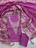 GAJI SILK GOTA PATTI SUIT WITH GAJI SILK DUPATTA