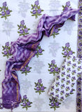Hand Block Printed Cotton Suit with Cotton Kota Doria dupatta