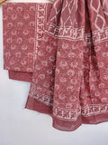 Dabu Hand Block Printed Cotton Suit With Mulmul Cotton Dupatta