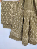 Dabu Hand Block Printed Cotton Suit With Mulmul Cotton Dupatta