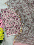 (All over) Hand Block Printed Cotton Suit with Cotton Kota Doria dupatta