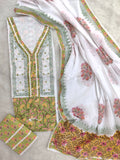 EXCLUSIVE HAND BLOCK PRINTED COTTON SUIT WITH COTTON DUPATTA