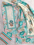 Exclusive Cotton Printed Neck Work Suits with mulmul dupatta