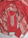 GAJI SILK GOTA PATTI SUIT WITH GAJI SILK DUPATTA