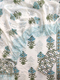 Hand Block Printed Cotton Schiffli Suit with Mulmul Embroidery Dupatta