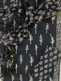 (SALE) Hand Block Printed Cotton Suit with Cotton Kota Doria dupatta