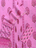 Hand Block Printed Cotton Schiffli Suit with Kota Doria Dupatta