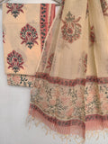 Hand Block Printed Cotton Suit with Cotton Kota Doria dupatta