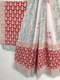 Hand Block Printed Cotton Suit With Mulmul Cotton Dupatta
