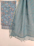 BLOCK PRINTED COTTON SUIT WITH LEHRIYA KOTA DORIA DUPATTA