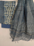 (VANASPATI) Block Printed Cotton Suit with Cotton Kota Doria dupatta