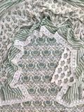 Hand Block Printed Cotton Suit With Lace Work Mulmul Dupatta