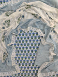 Hand Block Printed Cotton Suit With Lace Work Mulmul Dupatta
