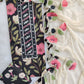 Exclusive Unstitched Cotton Neck Work Suits with Chiffon Dupatta
