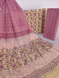 HAND BLOCK PRINTED COTTON SUIT WITH PURE CHIFFON DUPATTA
