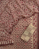 (AJRAKH) Hand Block Printed Cotton Suit with Cotton Kota Doria Dupatta