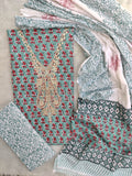 FLORAL PRINTED COTTON GOTA PATTI SUIT WITH COTTON DUPATTA