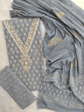 FLORAL PRINTED COTTON GOTA PATTI SUIT WITH COTTON DUPATTA